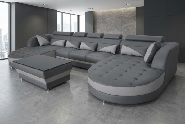 Leren bank Moderne bank Beklede bank Ontwerpwoningschap + Tafel