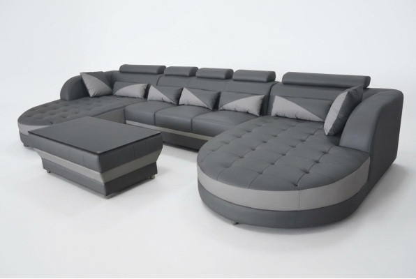 Leren bank Moderne bank Beklede bank Ontwerpwoningschap + Tafel