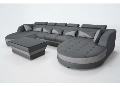 Leren bank Moderne bank Beklede bank Ontwerpwoningschap + Tafel