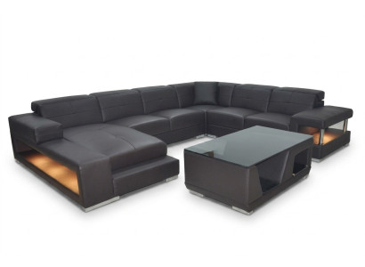 Leren hoekbank woonlandschap set ontwerp modern hoekbank bank U-vorm G8017 Leerhoekbank woonlandschap set ontwerp moderne hoekbank bank U-vorm G8017