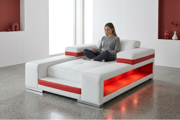 Moderne Lederen Comfort Ligstoel Ligstoel Relaxfauteuil Chaise Longue Ligbed