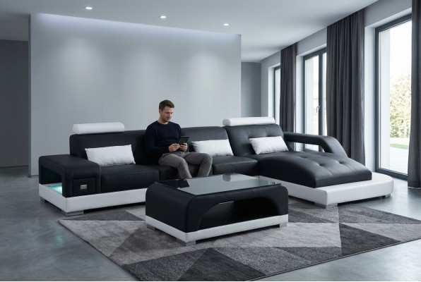 Leder hoekbank bank woonlandschap luxe set hoekbanken banken
