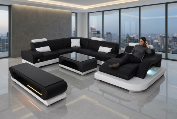 Sofa Bank Bekleding Zitje Hoek Moderne Banken U Vorm Woonlandschap Set Nieuw