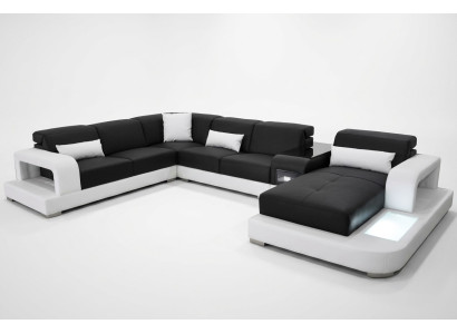 Leren hoekbank Hoekwoonlandschapstel Design Moderne Banken U-vorm G8006