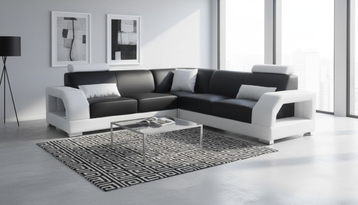 XXL Bank Hoekbank Leer Woonlandschap Set Design Modern Bank L-vorm G8001B  XXL Bank Hoekbank Leren Woonlandschap Set Design Moderne Bank L-vorm G8001B