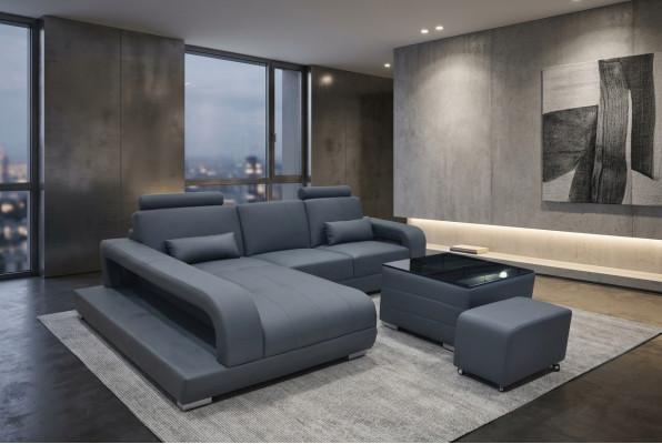 XXL Bank Hoekbank Leder Woonkamer Set Modern Design Sofa L-Vorm F3017C  XXL Bank Hoekbank Leder Woonkamer Set Modern Design Bank L-vorm F3017C