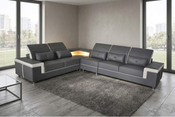 Leder hoekbank bank woonlandschap luxe set hoekbanken gestoffeerde bank