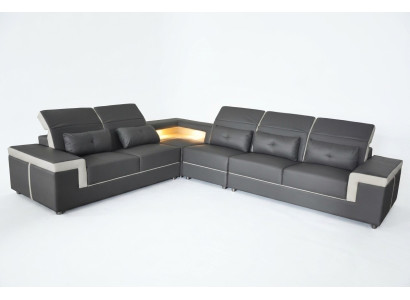 Leder hoekbank bank woonlandschap luxe set hoekbanken gestoffeerde bank