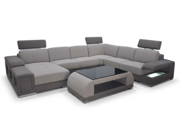 Hoekbank Hoek Modern XXL Bank Woonlandschap Textiel Set U Vorm B2015 Stof.
