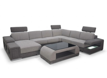 Hoekbank Hoek Modern XXL Bank Woonlandschap Textiel Set U Vorm B2015 Stof.