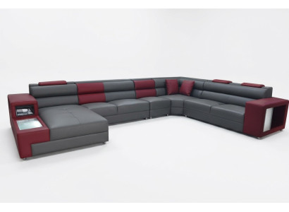 Ontwerper Leren Bekleding Hoekbank Leren Bankstel Bekleding Hoek Landschap Kamer XXL