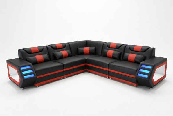 Ontwerp Leren Bekleding Hoekbank Leren Bekleding Hoek Landschap Kamer Wonen