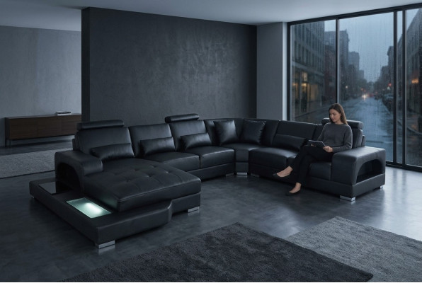 Ontwerp Lederen Bekleding Hoekbank Kamersofa Hoekbanken Landschapsontwerper Woonkamer