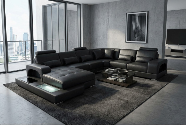Ontwerp Lederen Bekleding Hoekbank Kamersofa Hoekbanken Landschapsontwerper Woonkamer