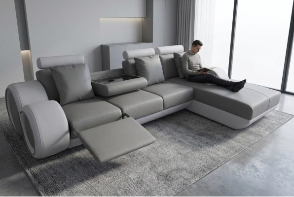 Ontwerp Bank Bank Eck Leder Eck Set Corner Landscape Bekleding L Vorm
