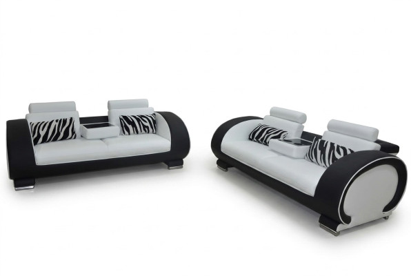 Bank Bank Zitkussen Complete Set 3+3 bankstellen Ontwerpbanken Leer