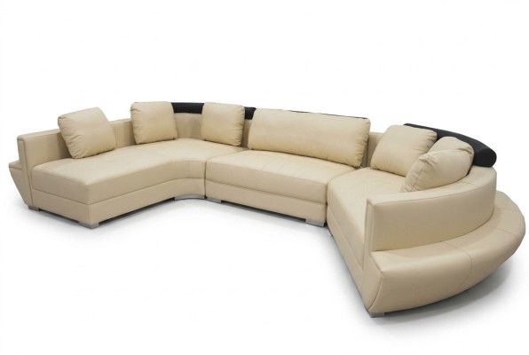 Ronde hoekbank bank gestoffeerd XXL Big round bankstel woonlandschap U-vorm A1137