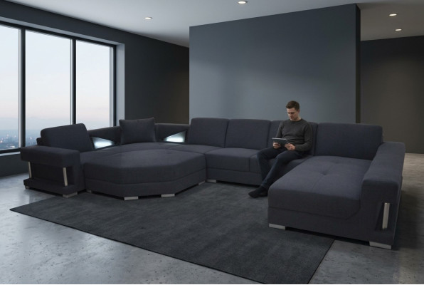 Eckbank Sofa Bank Bekleding Hoek Woonkamer Landschap Ontwerper BankenTextil A1131-
