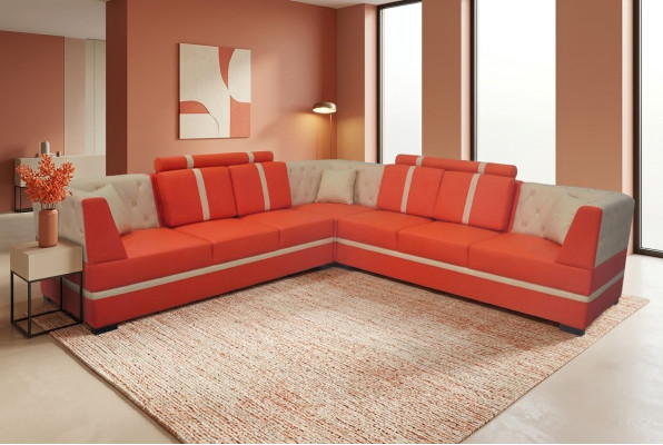 Eckbank Bank Bekleding Hoek Woonkamer Landschap Ontwerper Decor Banken