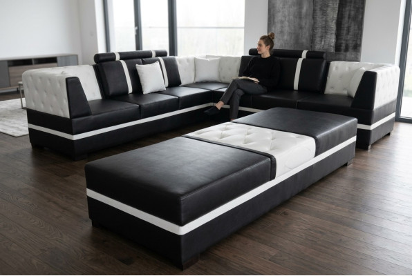 Eckbank Sofa Bank Woonlandschap Leder Bankstellen Bekleding Hoek Zitcombinatie