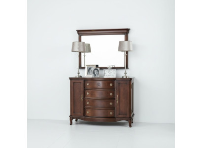 Spiegel + dressoir kast commodes dressoir slaapkamerset hout antieke stijl nieuw.