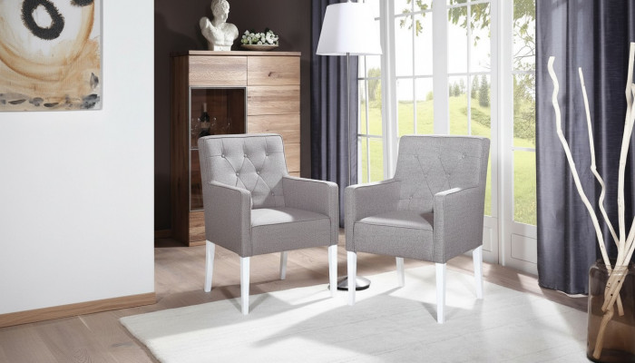 Chesterfield stoel Set 2x Fauteuil Garnituur Zitkussen Fluweel Nieuw Stoelen Groep