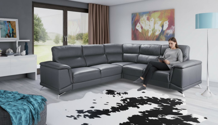 Eckbankstel Thuisbioscoop Sofa Bank Bekleding Banken Sofa's Relax Voetensteunen Leer
