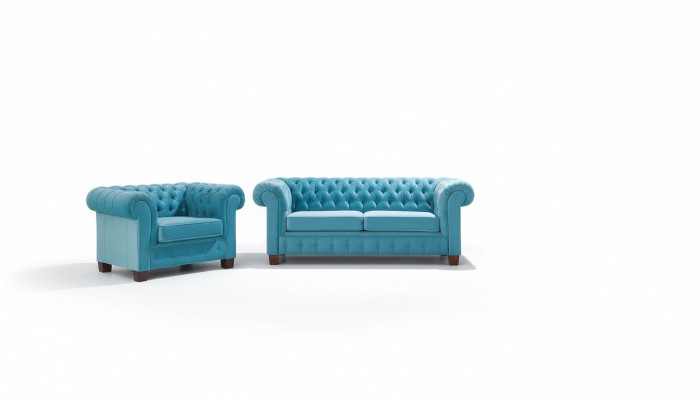 Chesterfield 2+1+1 Sofaset Bankstel Bekleding Zit Combinatie Sofa Banken