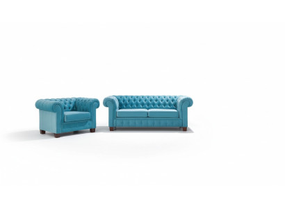 Chesterfield 2+1+1 Sofaset Bankstel Bekleding Zit Combinatie Sofa Banken