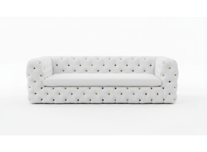 XXL Design Bank Bank Bekleding 4-zits Engelse Chesterfield Velours Banken Couches