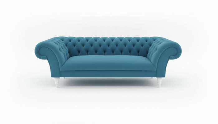 Textiel 3-zits Blauw Stof Ontwerp Bank Bekleding Bankstellen Modern Bank Chesterfield