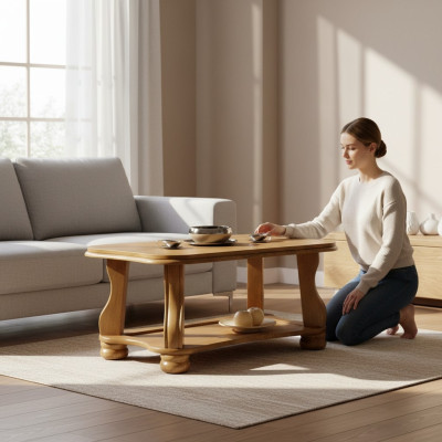 Salontafel handgemaakt echt hout banktafels woonkamertafel bijzettafel