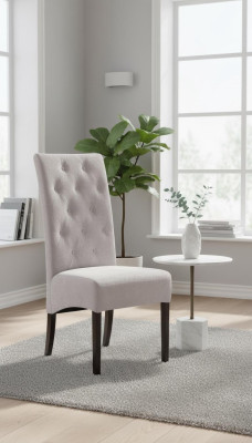 Stel 2x Chesterfield Designer Massief Houten Stoel Eetkamerstoel Designer
