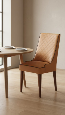 Stel 4x Designerstoel Leren Armstoel Gestoffeerde Stoelen Horeca Eetkamer Hout