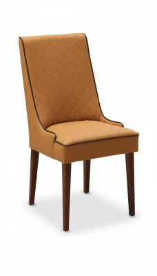 Stel 4x Designerstoel Leren Armstoel Gestoffeerde Stoelen Horeca Eetkamer Hout