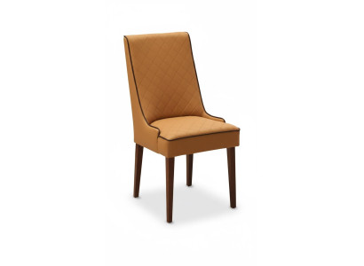 Stel 4x Designerstoel Leren Armstoel Gestoffeerde Stoelen Horeca Eetkamer Hout