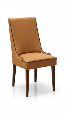 Stel 6x Designer Stoel Leer Armstoel Beklede Stoelen Horeca Eetkamer Hout Leer