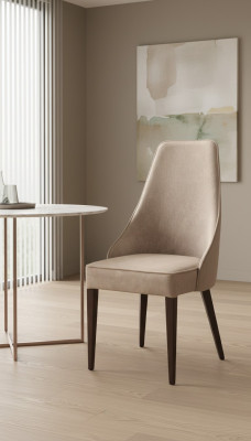 Stoelgroep 4x Stoelen Set Woon - Eetkamer Garnituur Houten Leuning Leer