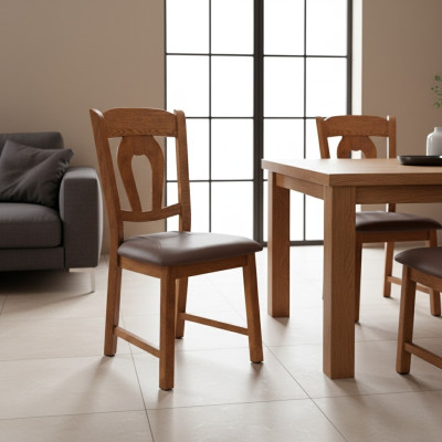 Leenstoel Massief Hout Fauteuil Hout Stof Bekleding Stoelen Horeca Design Eetkamer