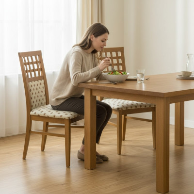 Stel 4x Designerstoel Lederen Leunstoel Gestoffeerde Stoelen Eetkamer Horeca Hout.