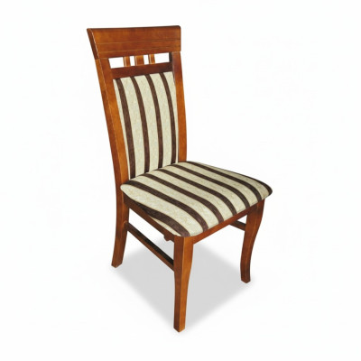 Ontwerpstoelset 4x stoelen hout textiel bekleding stoelen gastronomische stof eetkamer.