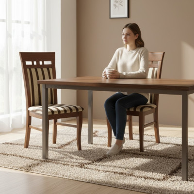 Stel 8x Stoel Ontwerp Fauteuil Gestoffeerde Stoelen Horeca Eetkamer Stof Massief