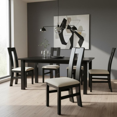 Design Stoel Set 2x Stoel Hout Textiel Bekleding Stoelen Horeca Stof Eetkamer