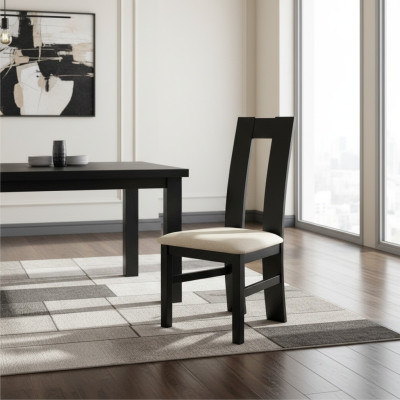 Zet 6x Stoelgroep Garnituur Houten Leuning Gevoerde Stoelen 100% Leer