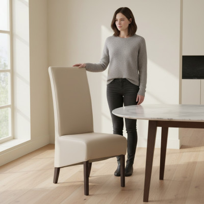 Ontwerp Stoel 4x Fauteuils Stoelen Set Groep 100% Leer Nieuwe Eetkamer