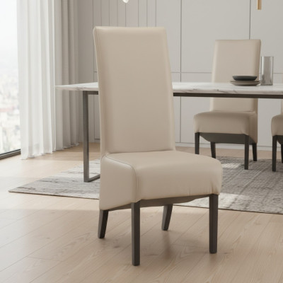Stel 6x Stoelen Stoel Ontwerp Hout Leer Beklede stoelen Gastro Eetkamer Groep