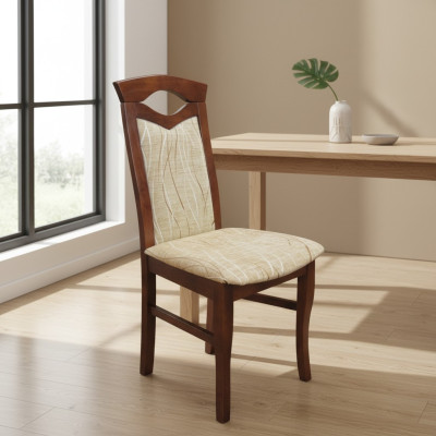 Stel 4x stoelen stoel ontwerp hout textiel gestoffeerd stoelen restaurant eetkamer stof