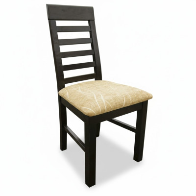 Stel 2x fauteuilstoel ontwerp hout stof gestoffeerde eetkamerstoelen textiel horeca