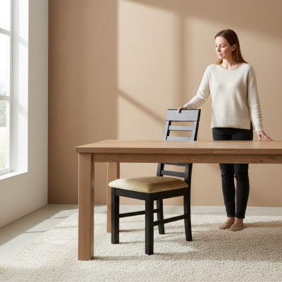 Zet 4x Stoel stoel Ontwerper hout bekleding textiel stoelen Gastro eetkamer