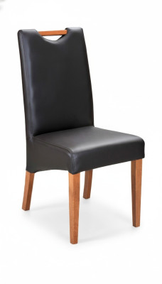 Fauteuil Ontwerp Stoel Hout Leer Bekleding Eetkamer Lederen Horeca Stoel